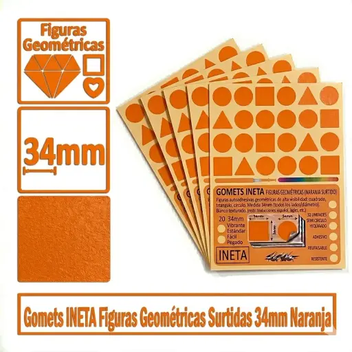 [825685] GOMETS INETA FIGURAS GEOMETRICAS NARANJA ROLLO 1357 UDS
