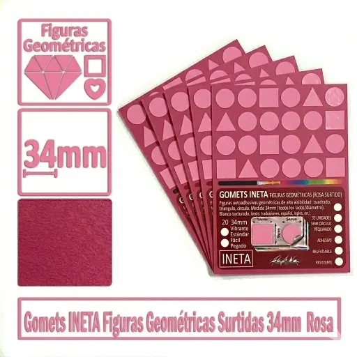 [825688] GOMETS INETA FIGURAS GEOMETRICAS ROSA ROLLO 1357 UDS