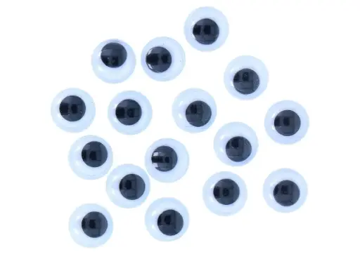 [70093] OJOS MÓVILES NEGROS AUTADHESIVOS REDONDOS 10 MM 72 UDS