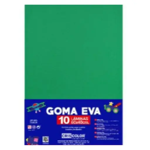 [630474] HOJAS DE GOMA EVA  – LÁMINAS UNICOLOR (VERDE BILLAR – 40x60x0,2 CM)