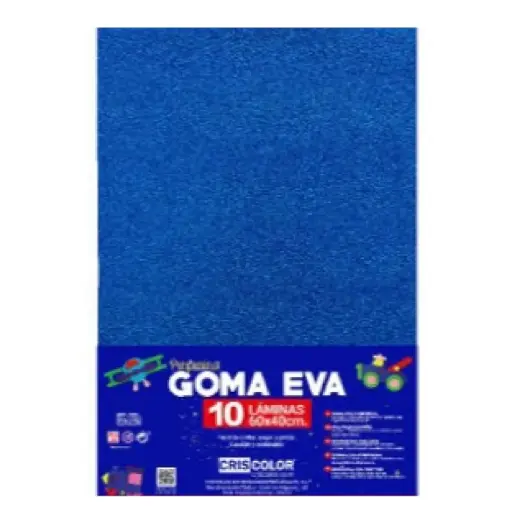 [825390] HOJAS DE GOMA EVA CON PURPURINA UNICOLOR AZUL OSCURO 40x60CM 