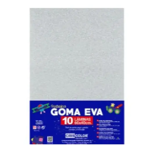 [825138] HOJAS DE GOMA EVA CON PURPURINA UNICOLOR BLANCO 40x60CM