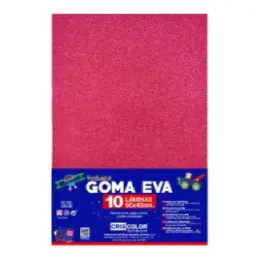 HOJAS DE GOMA EVA CON PURPURINA UNICOLOR FUCSIA 40x60CM