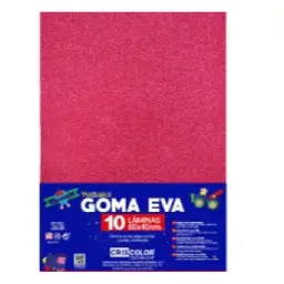 HOJAS DE GOMA EVA CON PURPURINA UNICOLOR FUCSIA OSCURO 40x60CM