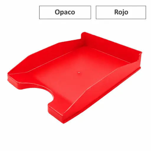 [180394] BANDEJA ROJA TRASLUCIDO APILABLE 350X250X65MM