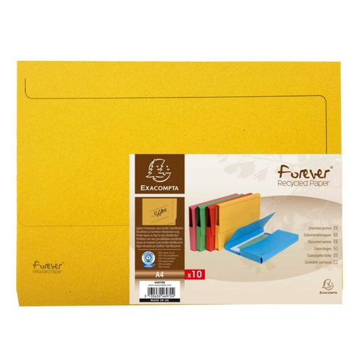 [180817] SUBCARPETAS A4 CON BOLSA RECICLADA 290GR AMARILLO
