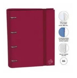 [825377] CARPEBLOCK 4 ANILLAS SENFORT A4  ROJO ANILLAS Ø30 MM