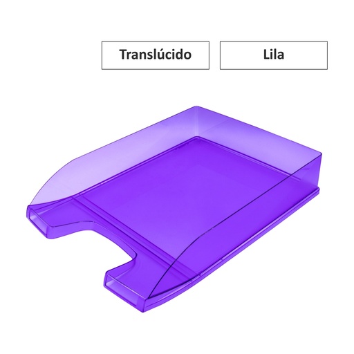 [180362] BANDEJA SOBREMESA A4 PLASTICO TRASLUCIDO LILA