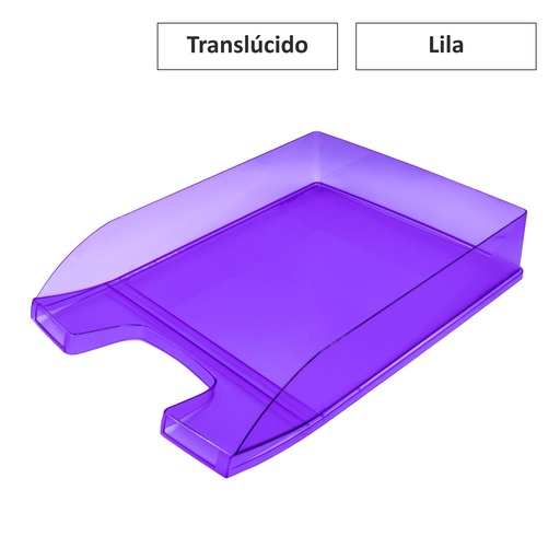 [180362] BANDEJA SOBREMESA A4 PLASTICO TRASLUCIDO LILA
