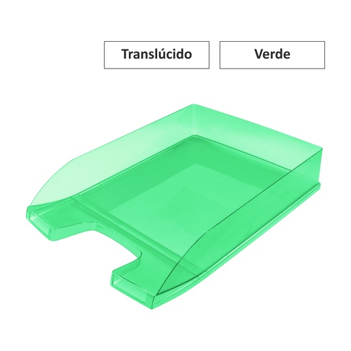 [180424] BANDEJA VERDE TRASLUCIDO APILABLE 350X250X65MM