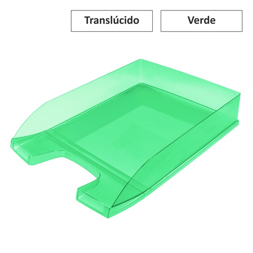[180424] BANDEJA VERDE TRASLUCIDO APILABLE 350X250X65MM