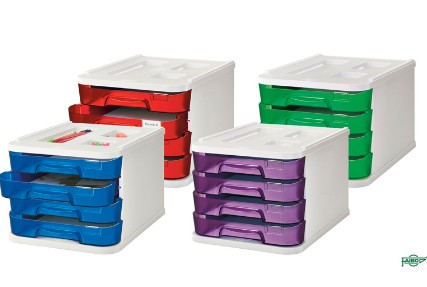 [700246] FICHERO DE SOBREMESA FAIBO 4 CAJONES COLOR VERDE