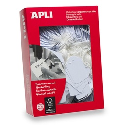 APLI ETIQUETAS COLGANTES BLANCAS CON HILO 45X65MM 
