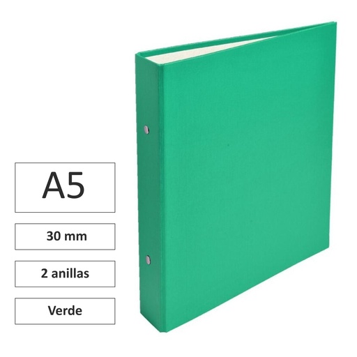 [181047] ARCHIVADOR EXACOMPTA A5 PP VERDE 2 ANILLAS 30MM