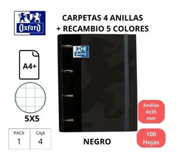 [650109] CARPEBLOCK OXFORD A4 CARTÓN FORRADO 40MM CON RECAMBIO NEGRO