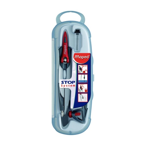 [619884] COMPÁS MAPED STOP SYSTEM NEGRO/ROJO 14 CM