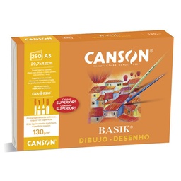 PAPEL DE DIBUJO BASIK GUARRO CANSON A3 250 HOJAS 130G