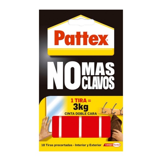 [069203] CINTA DOBLE CARA PATTEX “NO MÁS CLAVOS” PRECORTADA