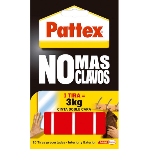 [069203] CINTA DOBLE CARA PATTEX “NO MÁS CLAVOS” PRECORTADA
