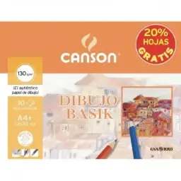 MINI PACK 10 LÁMINAS DE DIBUJO A4 CON RECUADRO 130g BASIK CANSON