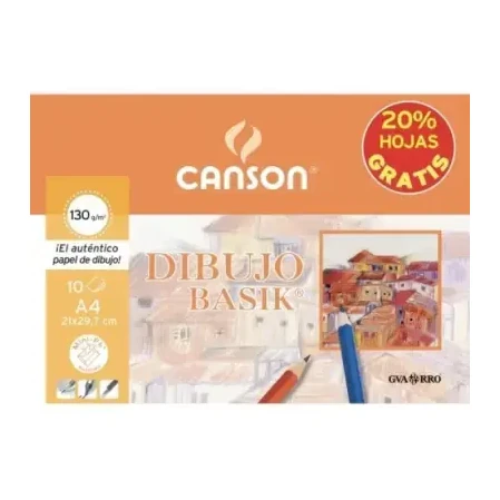 [600075] MINI PACK PAPEL LISO DIBUJO BASIK 130g DIN A4 10 HOJAS