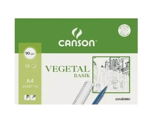 [619898] MINI PACK PAPEL VEGETAL GUARRO DIN A4 90g 12 HOJAS