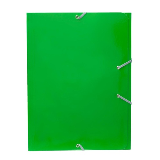 [180870] CARPETA MARIOLA CARTON A4+ CON GOMAS Y SOLAPAS VERDE
