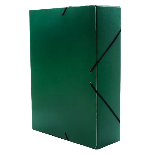 [180173] CARPETA PROYECTO RAYLU PAPER A4 LOMO 90 MM VERDE CIERRE CON GOMAS 