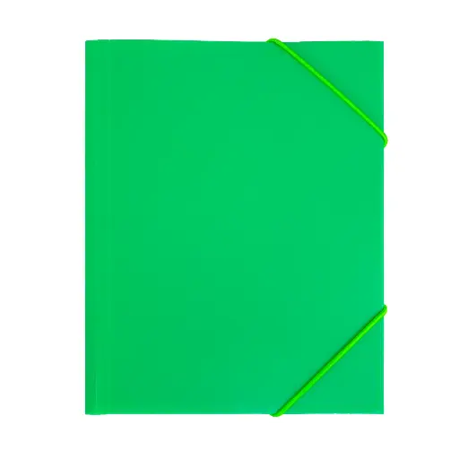 [180535] CARPETA PP RAYLU PAPER A4 CON GOMAS Y SOLAPAS VERDE 