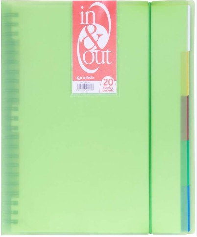[825755] CARPETA GRAFOPLAS A4 IN&OUT 20 FUNDAS PP TRANSLÚCIDO