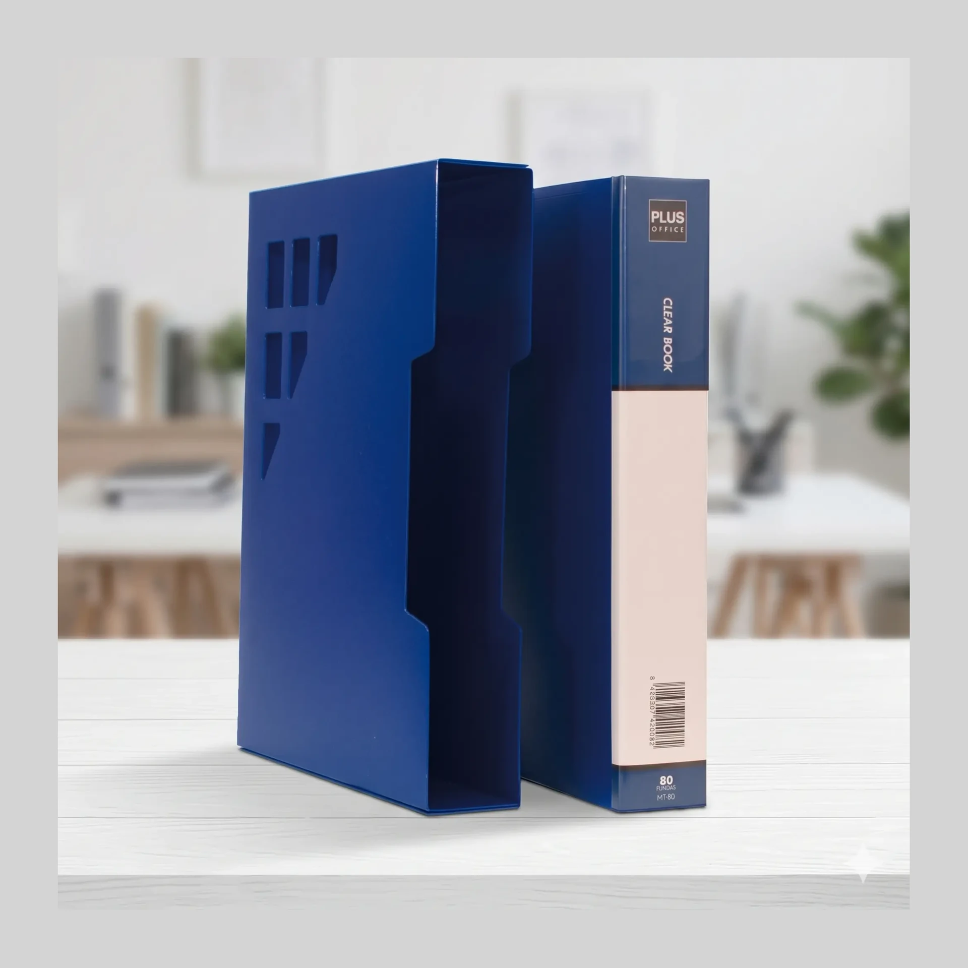 [180224] CARPETA A4 PP CON CAJETÍN 80 FUNDAS AZUL