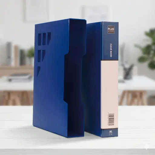 [180224] CARPETA A4 PP CON CAJETÍN 80 FUNDAS AZUL