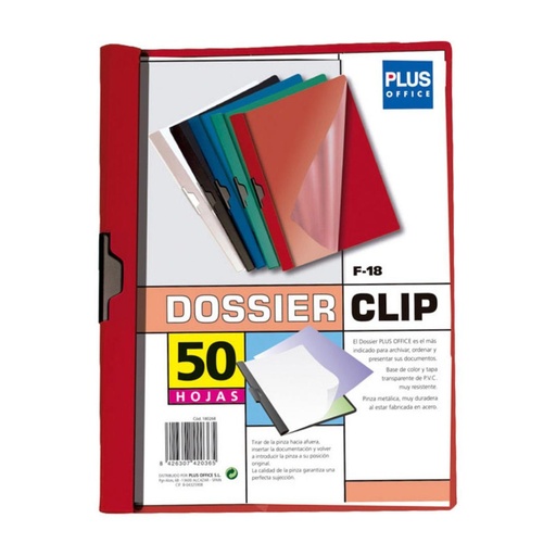 [180268] DOSSIER PP CON CLIP LATERAL ROJO A4