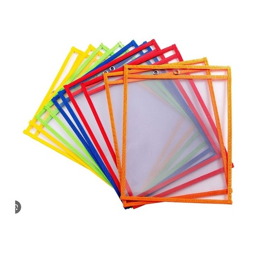[825606] FUNDAS REUTILIZABLES DE BORRADO EN SECO FOLIO 10 COLORES 