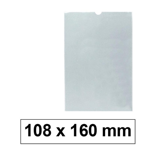 [180286] FUNDA PORTACARNET  PVC 200MICRAS CON REBAJE 109X165MM