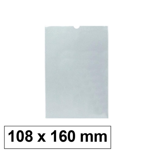 [180286] FUNDA PORTACARNET  PVC 200MICRAS CON REBAJE 109X165MM