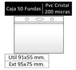 FUNDA PORTACARNET PP RÍGIDO HORIZONTAL 54X87MM 