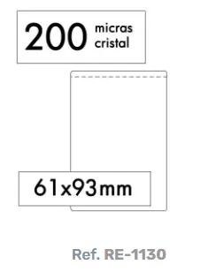 [180283] FUNDA PORTACARNET PVC 56X87MM CON UÑERO PACK 50UDS