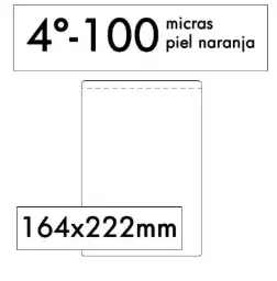 FUNDA PORTACARNET PVC 100.MICRAS 4º PIEL NARANJA 164X222MM