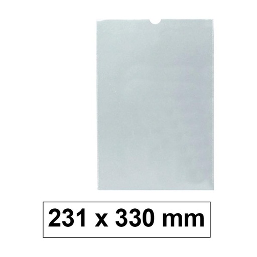 [180288] FUNDA PORTADOCUMENTOS PVC FOLIO 150 MICRAS 325X230MM