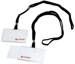 FUNDA PORTACARNET DE CONGRESO PVC 65×95MM CON CORDÓN GRAFOPLÁS