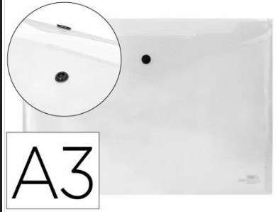 [180850] SOBRE PORTADOCUMENTOS POLIPROPILENO CON BROCHE A3 TRANSPARENTE 