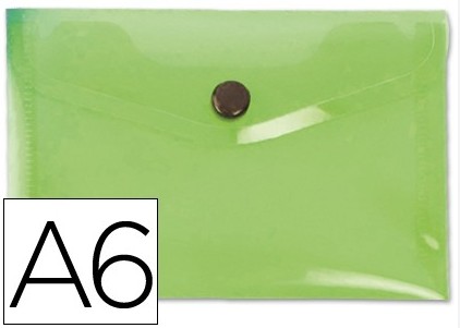 [180470] SOBRE PORTADOCUMENTOS POLIPROPILENO CON BROCHE A6 VERDE