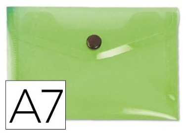 [180474] SOBRE PORTADOCUMENTOS POLIPROPILENO CON BROCHE A7 VERDE