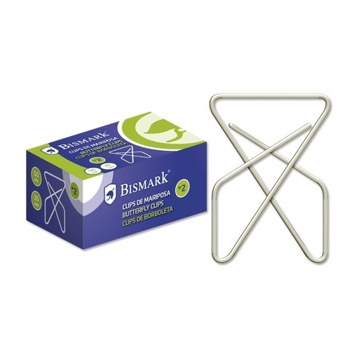 [040168] CLIPS DE MARIPOSA BISMARK Nº2 35MM BLÍSTER 50UDS