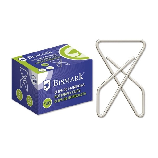 [040169] CLIPS DE MARIPOSA BISMARK Nº20 58MM NIQUELADOS