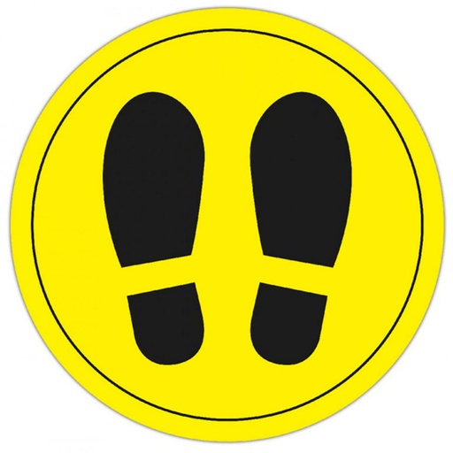 [749941] CÍRCULO DE SEÑALIZACIÓN SUELO PVC 30CM AMARILLO/NEGRO 