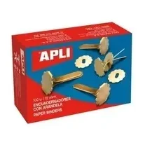 [825714] ENCUADERNADORES METÁLICOS SIN ARANDELA 12MM COLOR ORO CAJA 100 UDS