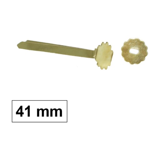 [069134] ENCUADERNADORES METÁLICOS CON ARANDELA 41MM COLOR ORO CAJA 100 UDS