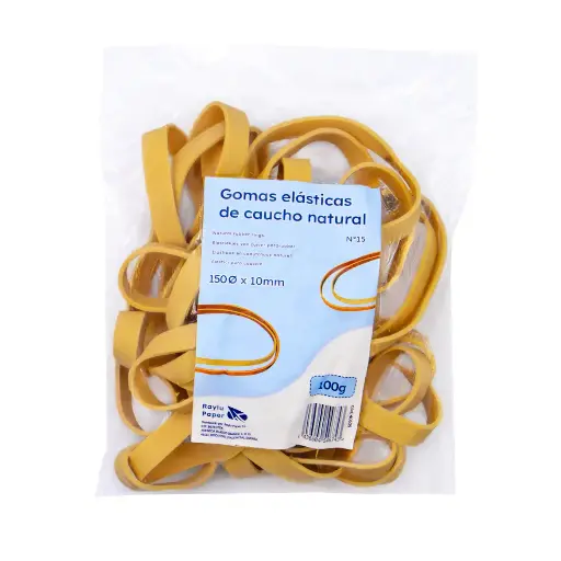 [040605] BANDAS ELASTICAS CAUCHO RAYLU Nº15 150X10MM BOLSA 100 GRAMOS